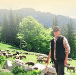 רועה צאן כפרי בהרי רומניה